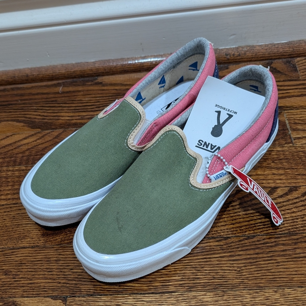 Vault by Vans x McFetridge Transcentcoastal Pink/Green/Navy Slip-ons